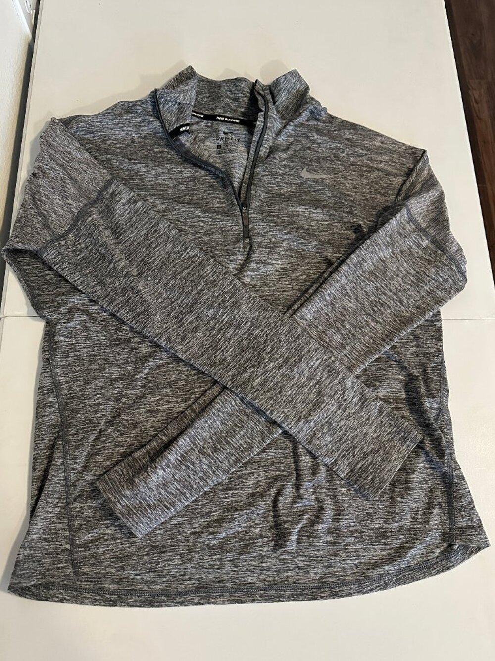 Nike Gray Heather Dri-FIT Running 1/4 Zip Pullover Women's M EUC